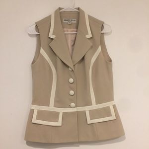 Marco Selini vest. Tan with white trim  size 12